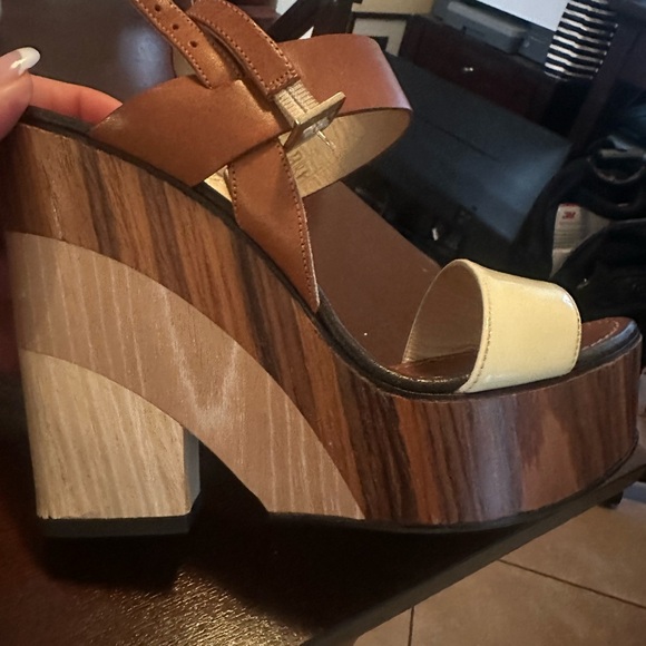 Jimmy Choo Notion Layered Wood Wedges - Picture 7 of 8